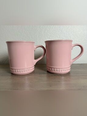 Le Creuset Stoneware Coffee Mugs 14oz / 400ml  CHIFFON PINK Cups Set of 2